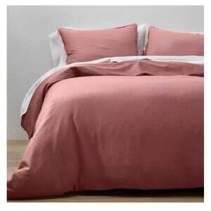 Heavyweight Linen Blend Duvet Cover  - Casaluna KING ROSE NEW!! NO SHAMS